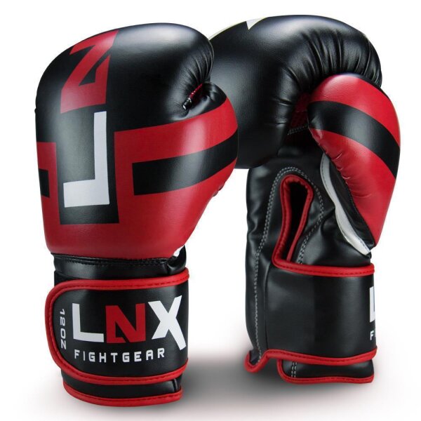 LNX Boxhandschuhe "Performance Pro" Leder schwarz/rot (001) 14 Oz