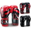 LNX Boxhandschuhe "Performance Pro" Leder schwarz/rot (001) 14 Oz