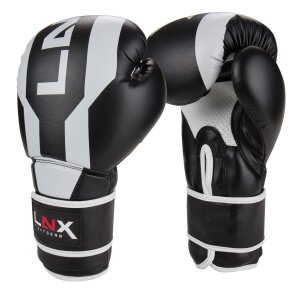 LNX Boxhandschuhe "Stealth" schwarz/weiß (003) 10 Oz