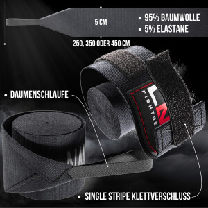 LNX Bandagen/Boxbandagen Doppelpack 3,5m schwarz + rot