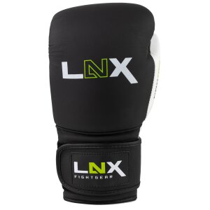 LNX Boxhandschuhe "Pro One" Leder schwarz/weiß (001) 16 Oz