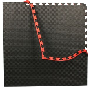 Pro4 Kampfsportmatten "Pro Stripe" 2 cm (100x100x2cm) schwarz/rot