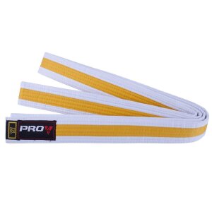 Pro4 Budo Gürtel Zweifarbig weiß/gelb 240cm