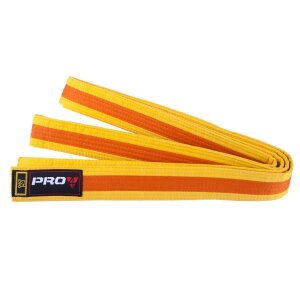 Pro4 Budo Gürtel Zweifarbig gelb/orange 220cm