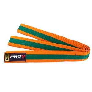 Pro4 Budo Gürtel Zweifarbig orange/grün 240cm