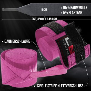 LNX Bandagen/Boxbandagen Doppelpack 2,5m pink + weiss