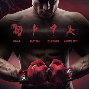 LNX Bandagen/Boxbandagen Doppelpack 4,5m schwarz + grau