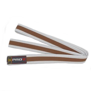 Pro4 Budo Gürtel Zweifarbig weiß/braun 220cm
